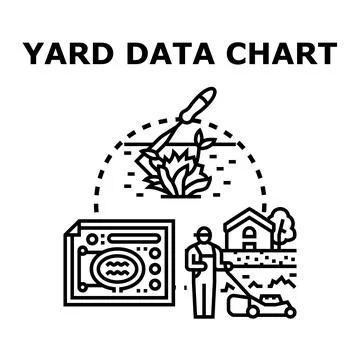 Yard data chart analyzing landscaping process Stock Illustration