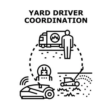Yard driver coordination automation concept vector illustration Stock Illustration
