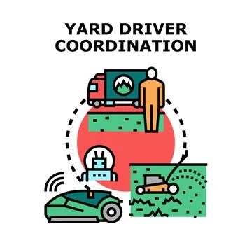 Yard driver coordination automation concept vector illustration Stock Illustration