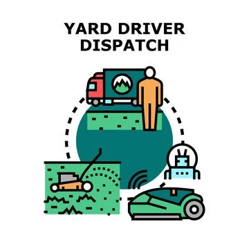 Yard driver dispatching automated transport logistic control Stock Illustration