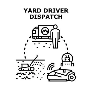 Yard driver dispatching automated transport logistic control Stock Illustration