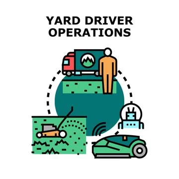 Yard driver operations concept with smart automation Stock Illustration