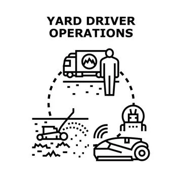 Yard driver operations concept with smart automation Stock Illustration
