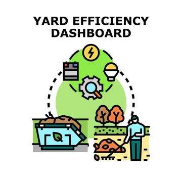 Yard efficiency dashboard for managing organic waste Stock Illustration
