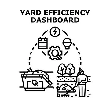 Yard efficiency dashboard for managing organic waste Stock Illustration