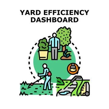 Yard efficiency dashboard for outdoor space management Stock Illustration