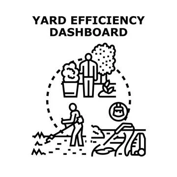 Yard efficiency dashboard for outdoor space management Stock Illustration