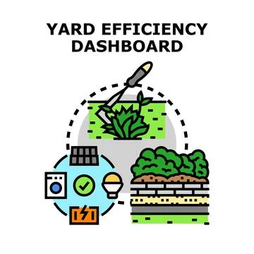 Yard efficiency dashboard for smart outdoor management Stock Illustration