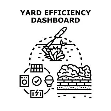 Yard efficiency dashboard for smart outdoor management Stock Illustration