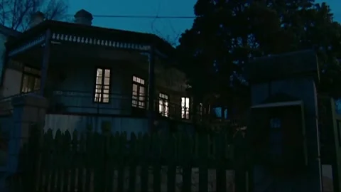 Yard in the evening Stock Footage 235264192