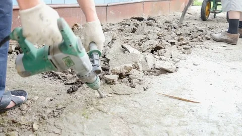 In the yard of the house there is a repair Stock-Footage 80276111