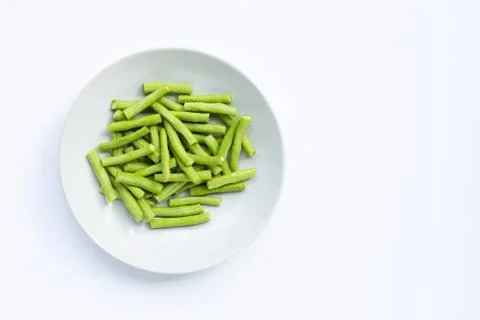Yard Long bean on white background. Stock Photos