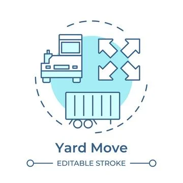 Yard move soft blue concept icon Stock Illustration