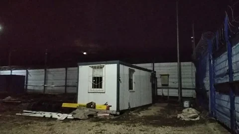 Yard at night Stock Footage
