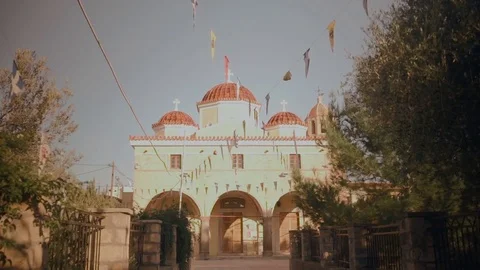 In the yard of the orthodox church Stock Footage 71056847