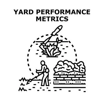 Yard performance metrics measuring outdoor space efficiency Stock Illustration