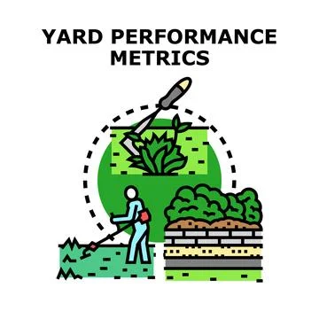 Yard performance metrics measuring outdoor space efficiency Stock Illustration