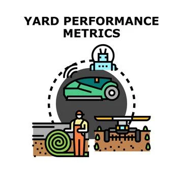 Yard performance metrics measuring smart gardening technology Stock Illustration