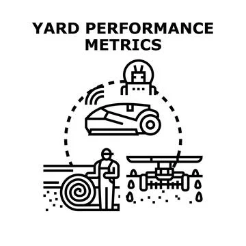 Yard performance metrics measuring smart gardening technology Stock Illustration