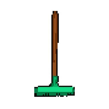 Yard rake pixel art vector illustration Stock Illustration