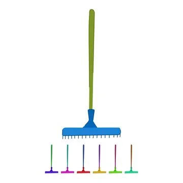 Yard rake vector cartoon graphic Stock Illustration