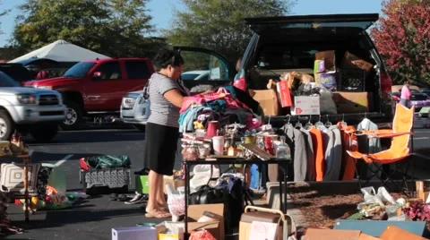 Yard sale 스톡 동영상 44799946
