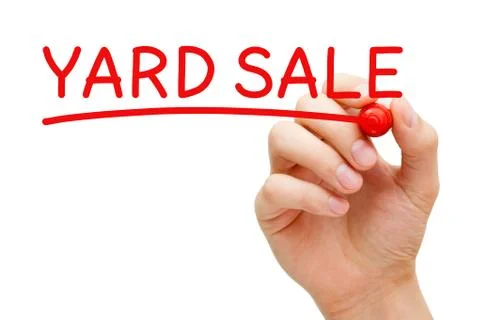 Yard Sale Hand Red Marker 写真素材