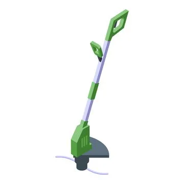 Yard trimmer icon isometric vector. Grass string Stock Illustration