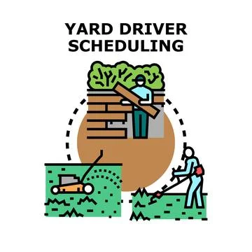 Yard work and maintenance scheduling concept Stock Illustration