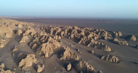 Yardang in desert,4K Stock Footage 147379793