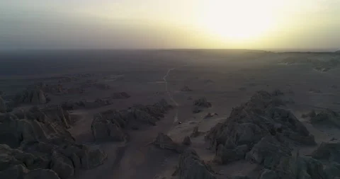 Yardang in desert,4K Stock Footage 147384148