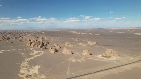 Yardang landform (formed by wind erosion) Stock Footage 271069043