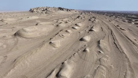 Yardang Landforms View from Sky Stock Footage 282066790
