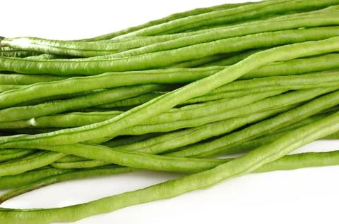 Yardlong bean on white background Stock Photos