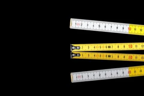 Yardstick and meter roll Stock Photos