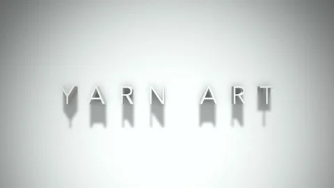 Yarn art 3D title animation with shadows on a white background Stock Footage 297024076
