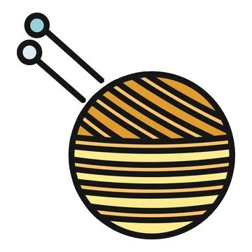 Yarn ball and knitting needles hobby craft Stock Illustration
