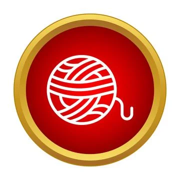 Yarn ball icon creating a craft hobby concept Illustrazione stock