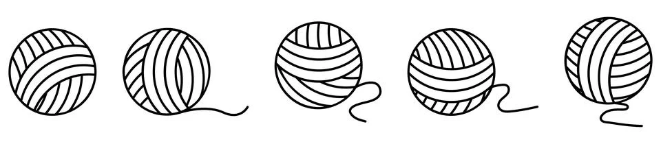 Yarn ball icon set Stock Illustration