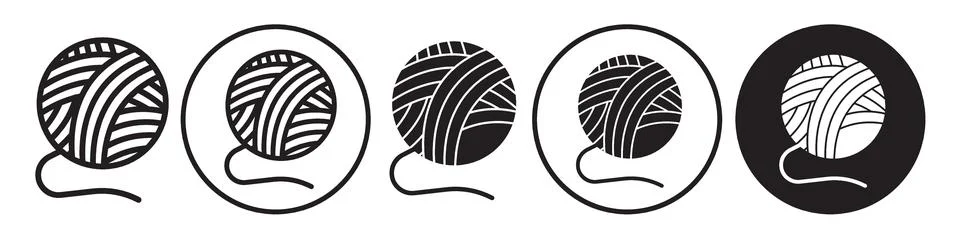 Yarn Ball Icon vector set collection for web Illustrazione stock