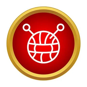 Yarn ball with knitting needles creating craft icon Illustrazione stock