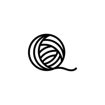 Yarn Ball for Knitting, Wool Thread. Flat Vector Icon illustration. Simple bl イラスト素材