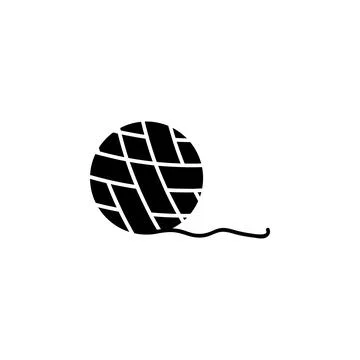 Yarn Ball for Knitting, Wool Thread Solid Flat Vector Icon Isolated on Whit.. Stock Illustration