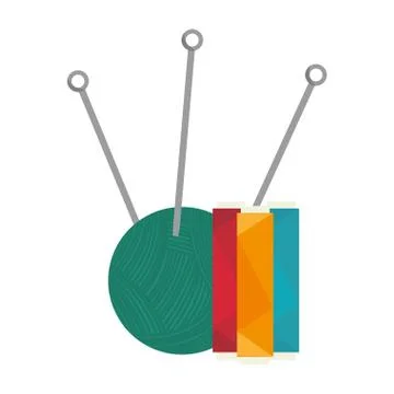 Yarn ball with needles Stock Illustration
