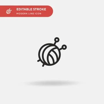 Yarn Ball Simple vector icon. Illustration symbol design template for web mob Stock Illustration