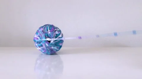 Yarn ball spinning Stock Footage 145069634