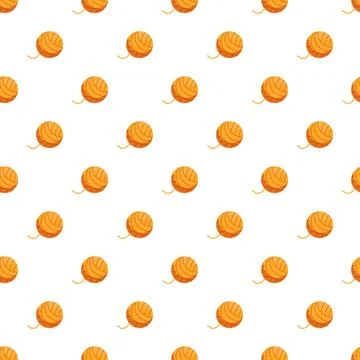 Yarn balls seamless pattern crafting hobby background Stock Illustration