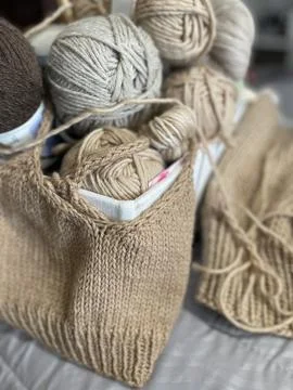 Yarn basket Stock Photos