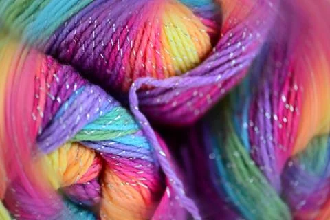 Yarn with a blur effect 库存照片