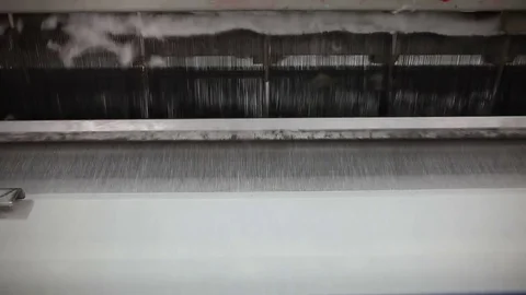 Yarn factory The loom is working Stock Footage 74194033